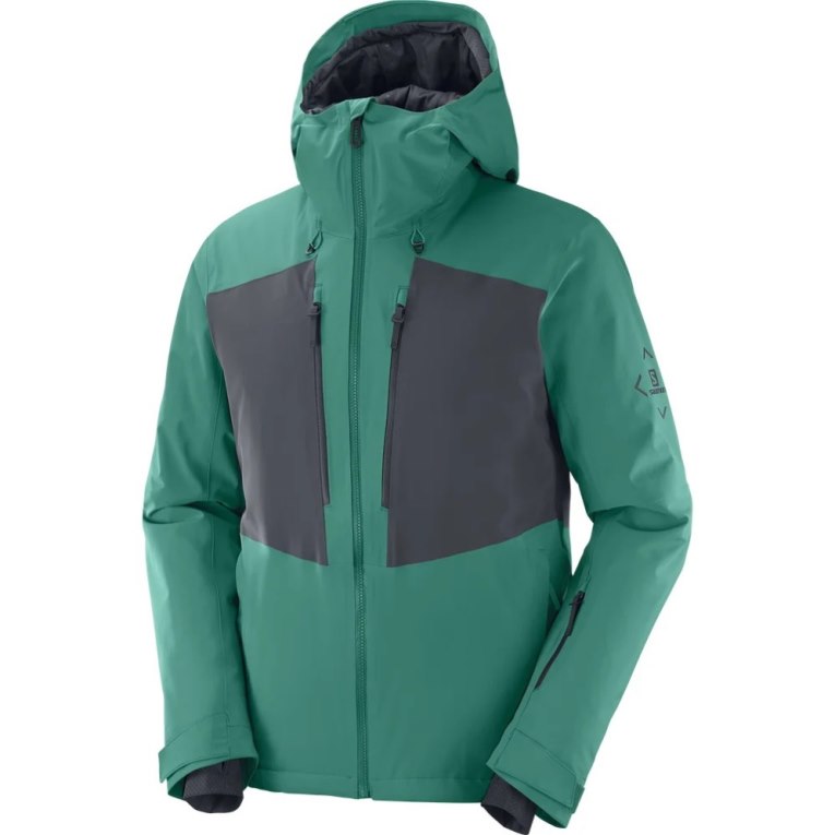 Green Salomon Highland Men's Insulated Jackets | IE PY9372